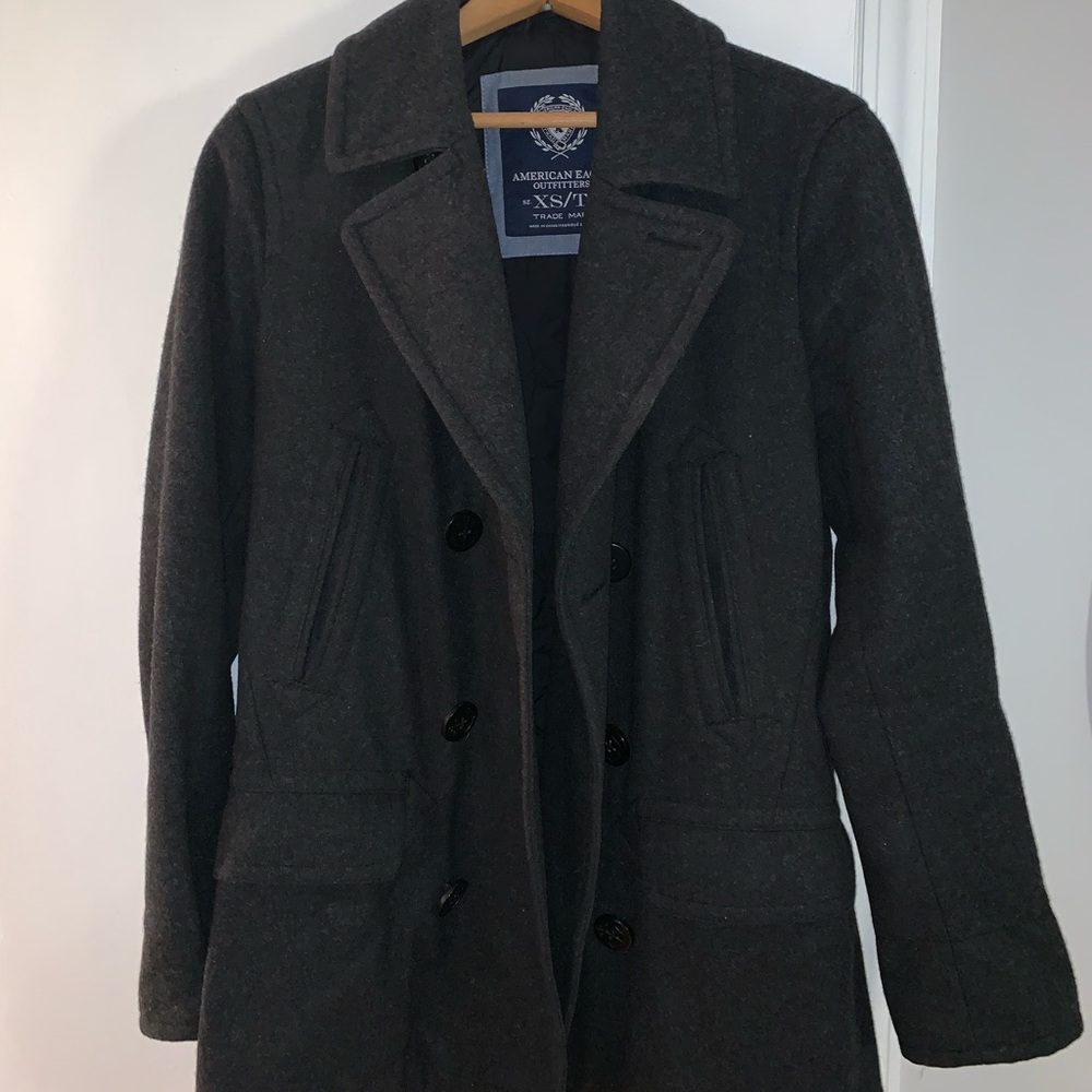 Double breasted wool mix peacoat